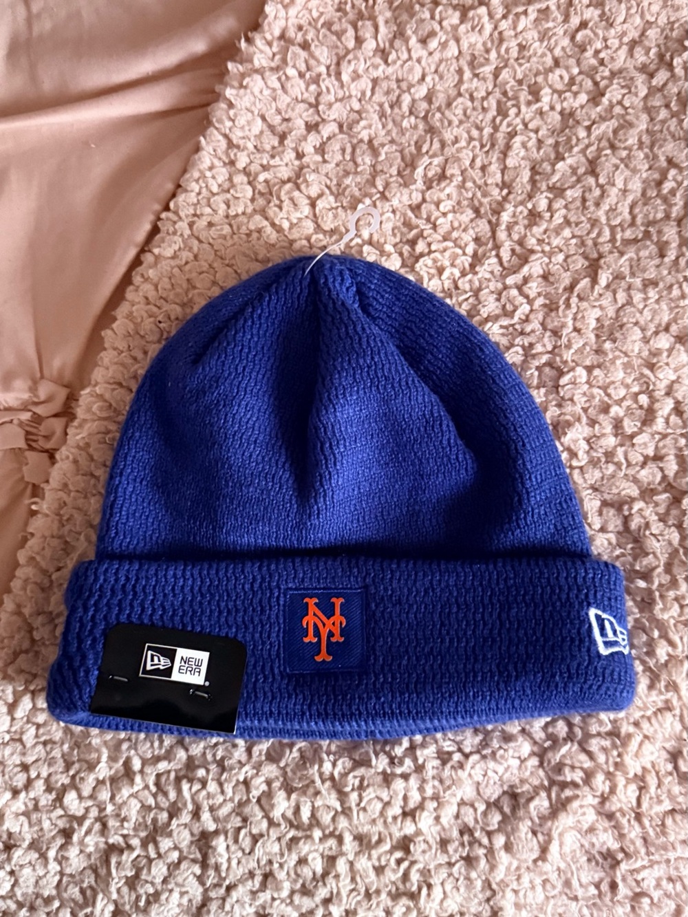 New Era Royal Blue New York Mets Cuffed Knit Beanie with Orange Logo
